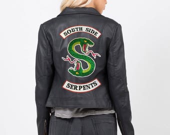 IRON ON PATCH Riverdale Jacket diy South Side Serpants Embroidery Patch Serpant Jughead Cole Sprouse Halloween Costume