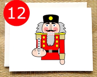 SALE Funny Christmas Card Set Funny Holiday Card Set Nutcracker Flipping the Bird Funny Christmas Card Pack Inappropriate Holiday Cards