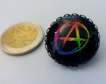 Anarchy rainbow brooch LGBT queer gay pride