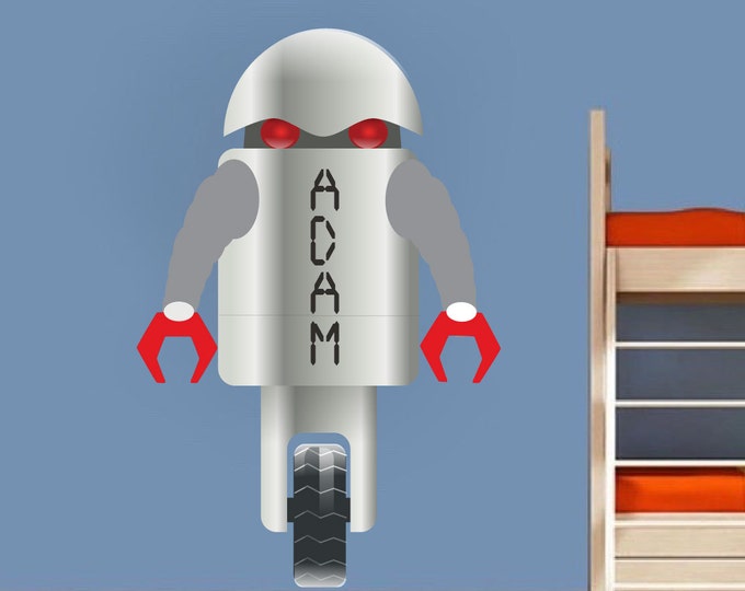 Robot Chalkboard Decal Children Wall Sticker Dry Erase
