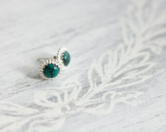 Turquoise Stud Earrings, Sterling Silver Stud Earrings, Gemstone Earrings, Gemstone Stud Earrings, Post Earrings, Sundance Earrings