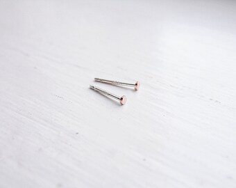 Tiny 14k Rose Gold Fill Post Earrings 1.5mm