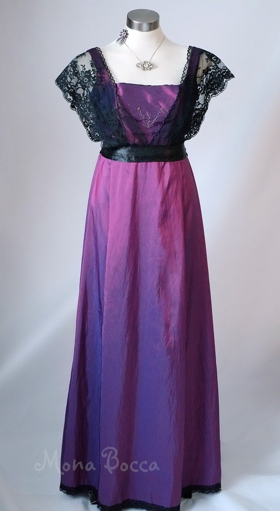 Edwardian Dress plus size handmade in England purple Titanic