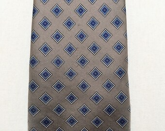 Vintage 1960s John Wanamaker Grey & Blue Silk Tie