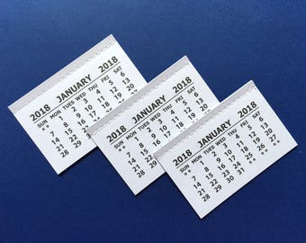 Mini 2018 calendars / paper coaster calendars holiday gift teacher gift craft supply etsy shop supply / mini calendar / scrapbooking