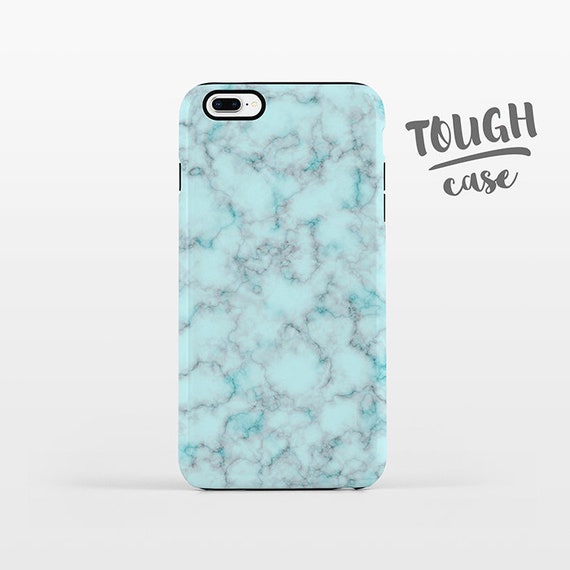 Marble Phone Case iPhone X Case iPhone 8 Plus Case iPhone 7 Plus Case iPhone 6 Case iPhone 6S Case 5s 5c 5 4 Aqua Blue iPhone Case TOUGH