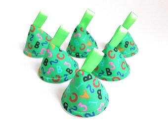 Green ABC / 123, Pee Pee TeePees x 6 // Sprinkling Wee Wee Wigwam // Baby Shower, Gift Idea. Newborn Boy.