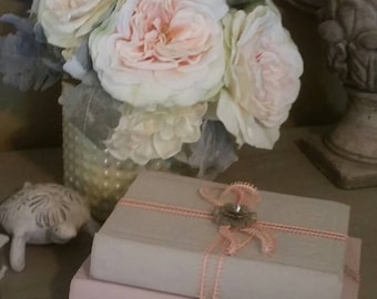 Antique decorative books set, Grey pink