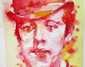 OSCAR WILDE - original watercolor portrait - one of a kind!