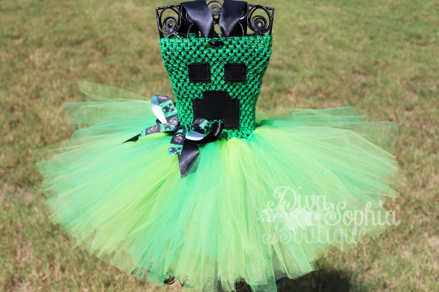 Creeper Minecraft Tutu Dress/ Creeper Costume