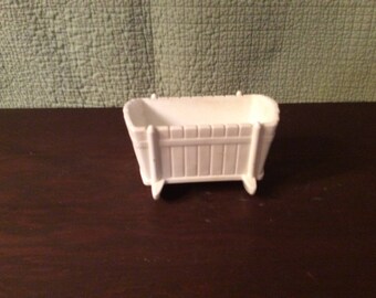 Vintage Milk Glass Cradle Planter