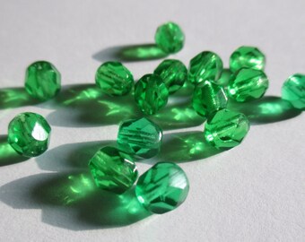 10 Czech 6 mm PERIDOT faceted beads
