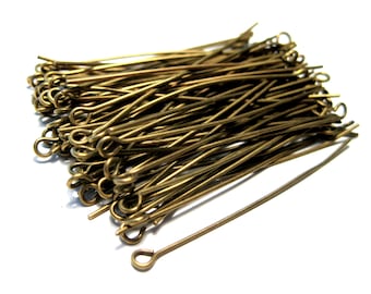 100pcs Antique Bronze Eye pins 2inches 21ga (No.592)