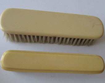 2 Vintage Celluloid Brushes Clothes Brush French Ivory Brush