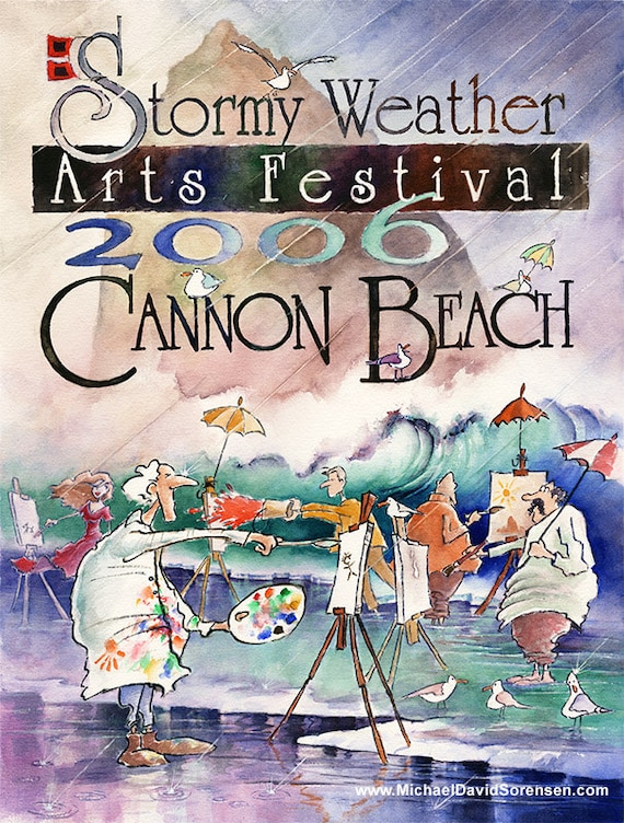 Stormy Weather Arts Festival Artwork. Cannon Beach Oregon.