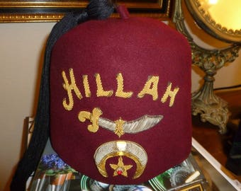 Vintage Freemasons / Shriners Fez Hat With Tassel " Hillah " 1960's - 1970's