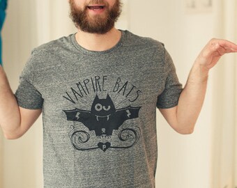 Vampire Karl flutters - men - bio fair wear T-Shirt - Slub Heather Grey