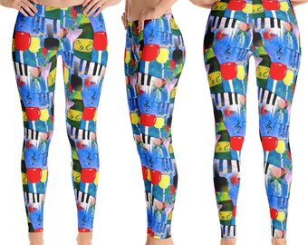 Piano wine bar leggings from my art