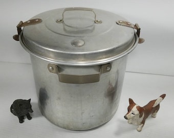 Vintage Aluminum Waterless Cooker, 8-9Qt Waterless Cooker, Pressure Cooker, Canning Supplies, No Brand, Vintage Kitchenware, Steampunk