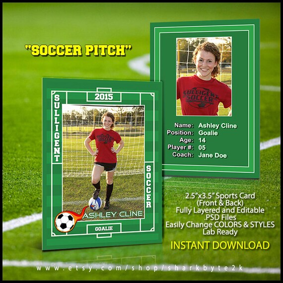 2017 soccer sports trader card template for photoshop soccer soccer card template
