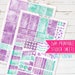Purple and Teal Watercolor ECLP Weekly Kit A4 Printable Planner Stickers PDF | For Kikki K, Erin Condren, FiloFax or Journals and Diaries