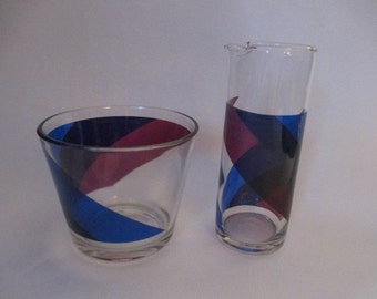Retro Colony Ice Bucket and Martini Mixer, Retro Bar, Mod Bar, Barware