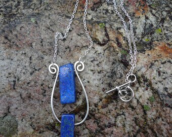 Lapis Lazuli wire wrapped necklace
