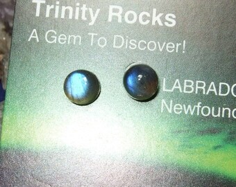 Labradorescence Exists 6mm Round Cabochon Labradorite Stud Earrings Earings Titanium Post and Clutch Flash Sparkly Magic Hypo Allergenic