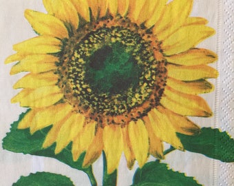 Paper Napkins For decoupage Sunflower Napkins Set 2