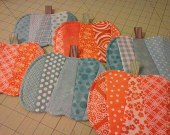 2 Pumpkin Mug Rugs - Coasters - Set of Two - Choose Color