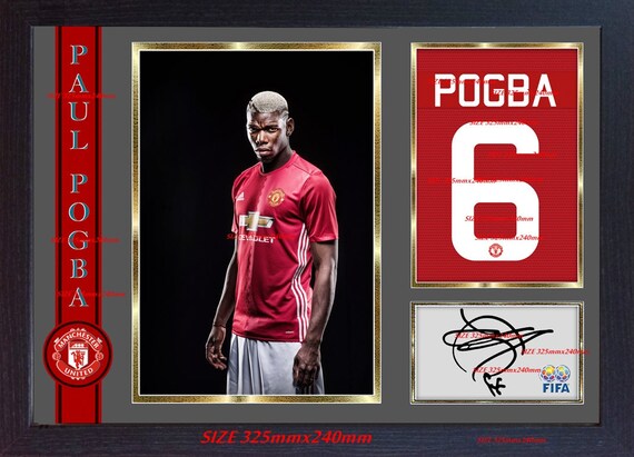 Paul Pogba Signed Autograph Manchester United Photo Framed