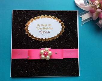 Handmade Personalised Birthday Card, Luxury Card, Sister Birthday Card, Mum Birthday Card, Wife Birthday Card, Daughter Birthday Card C178