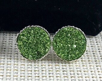 St. Patrick's Day Earrings - Green Druzy Earrings - Drusy - Jewelry - Irish Earrings - St Patricks Day Accessories - Irish Jewelry - Druzy