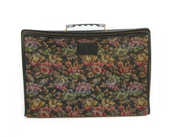 Vintage Floral Tapestry Luggage, Carry On, Overnight Bag, Air Lander Feather Lite Suitcase, Air Lander Luggage