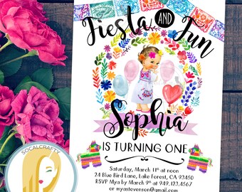 Fiesta Birthday Party Invitation, Fiesta Invitation, First Birthday Party Invitation, Fiesta and Fun, DIY, Printed or Printable Invitations