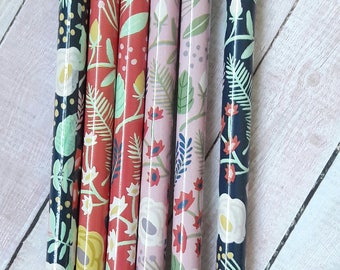 Shabby Chic Floral Set Of 6 Wooden Pencils Paper Craft Supplies/Stationery/Back To School Supplies