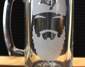 Beard silhouette custom beer mug
