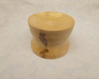 Handmade spinning bowl, supported spindle accessory, support spindle bowl. Maple spinning tool. Unique woodworking