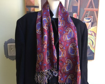 Vintage 1960s Mod Paisley Scarf - Halle Brothers
