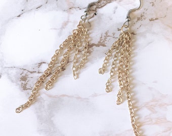 Mixed Metal Chain Earrings