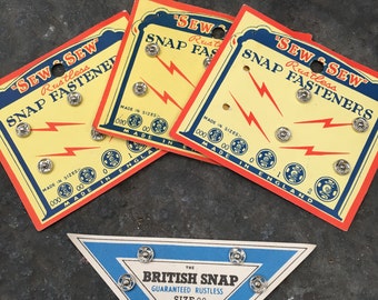 Vintage | Press Studs | Snap Fasteners | Made in England