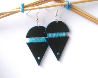 FREE SHIPPING. Blue handmade earrings