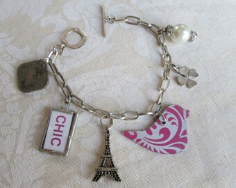 Recycled Soldered Charm Bracelet Charmed Vintage GIRLIE FUN