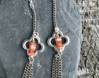 Clover and sunstone earrings.