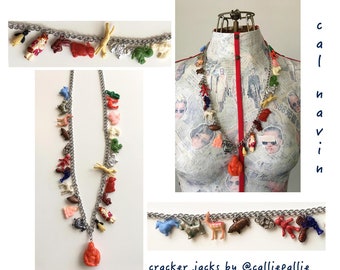 Cracker Jack Necklace Vintage Collectable Charms 1920's - 1950's Fashion Accessory