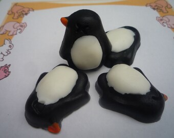 black white penguin novelty soaps x 4