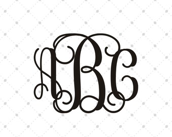 Interlocking Vine Monogram Font SVG DXF Files Alphabet font