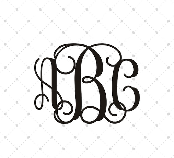 Download Interlocking Vine Monogram SVG Fancy Monogram Font Digital