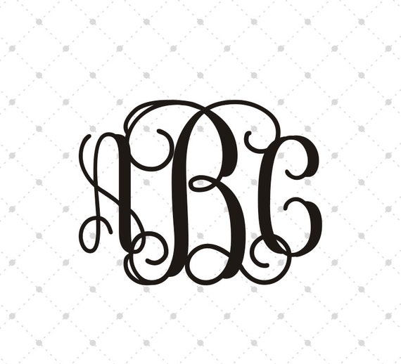 Interlocking Vine Monogram SVG Fancy Monogram Font Digital