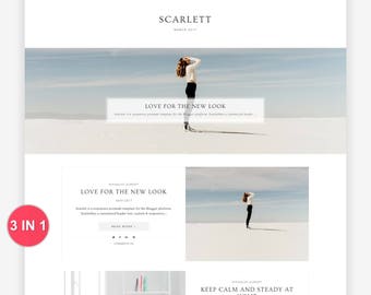 Blogger Template - Premade Blogger Template - Responsive Blogger - Blogger Theme - Minimal - Minimalist - Blogger Templates - Sale Scarlett